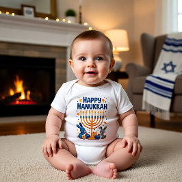 Body Para Bebé Hanukkah Dreidels & Doughnuts & Diapers, Oh My