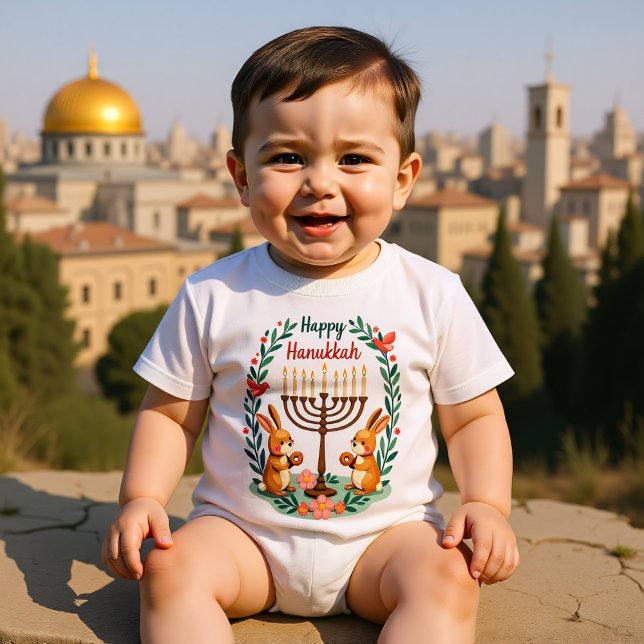 Body Para Bebé Hanukkah Hanukkah Hoppers (Hanukkah Hanukkah Hoppers Baby Bodysuit)