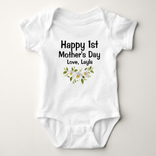 Body Para Bebé Happy 1st Mothers Day Shirt
