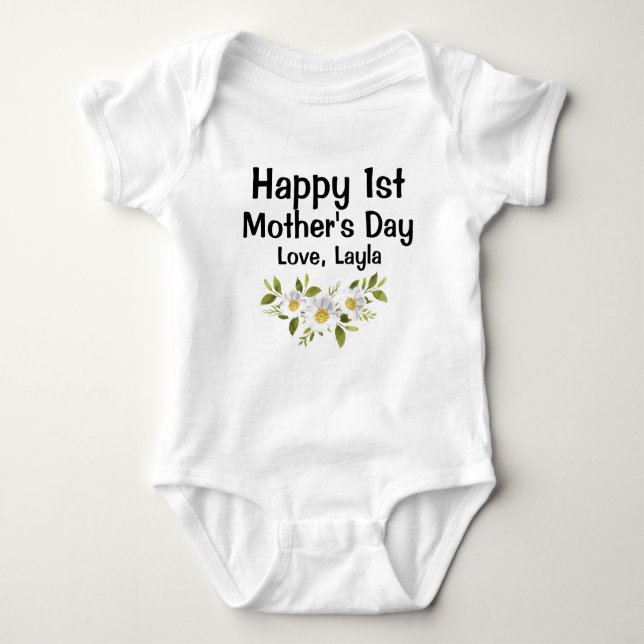 Body Para Bebé Happy 1st Mothers Day Shirt (Anverso)