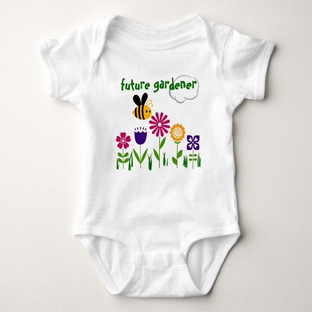 Body Para Bebé Happy Bee Flower Garden FUTURE GARDENER (Anverso)