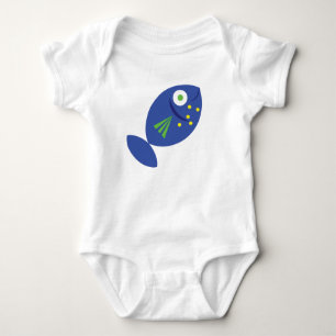 Body Para Bebé Happy Blue Fish Baby Tee