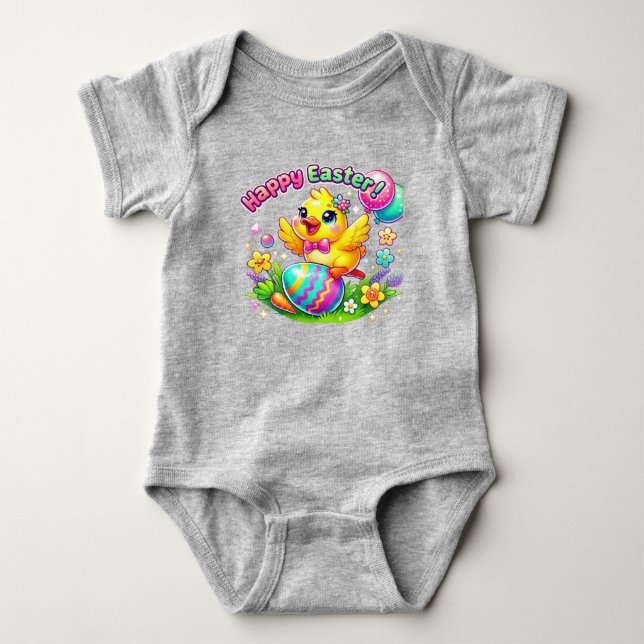 Body Para Bebé Happy Easter Baby Bodysuit (Anverso)