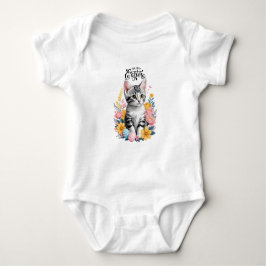 Body Para Bebé Happy Easter Gray Tabby con flores
