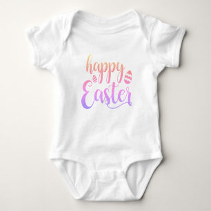 Body Para Bebé Happy Easter Multi-Colored Easter Egg Typography