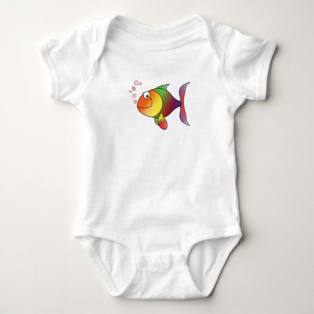 Body Para Bebé Happy Fish Baby Tee (Anverso)