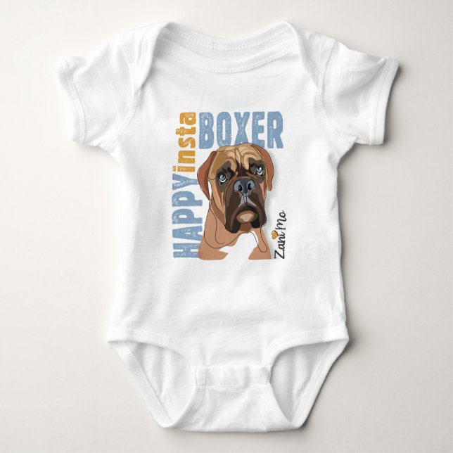 Body Para Bebé Happy Insta Boxer - Zani Mo Dog (Anverso)