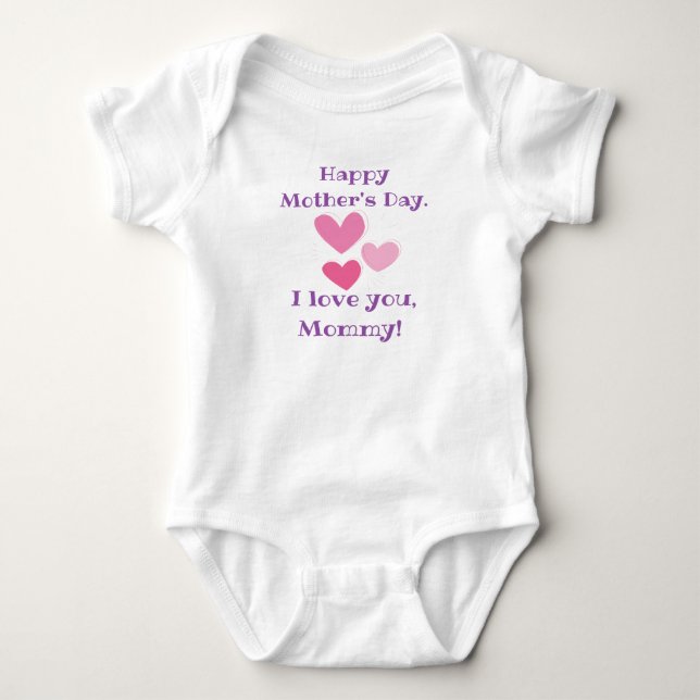 Body Para Bebé Happy mother's day- i love you mommy  (Anverso)
