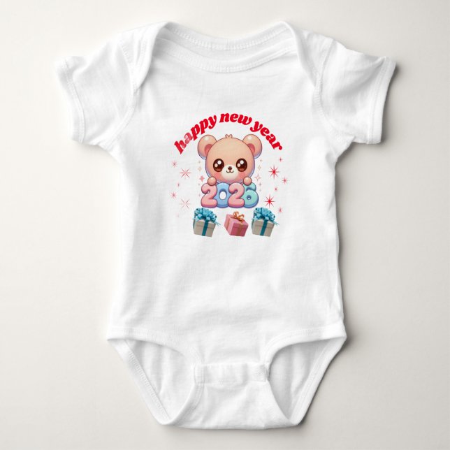 Body Para Bebé Happy New Year 2026 Baby Bodysuit  (Anverso)