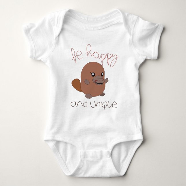 Body Para Bebé Happy Platypus T-Shirt (Anverso)