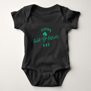 Body Para Bebé Happy St Patricks Day Hearbeat pulse Shamrock