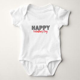 Body Para Bebé 'Happy Valentine's Day' Checkered Letters Fun Love