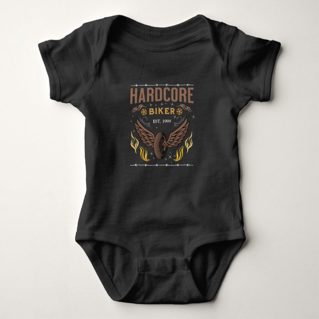 Body Para Bebé Hardcore Biker Gold t-shirt (Anverso)