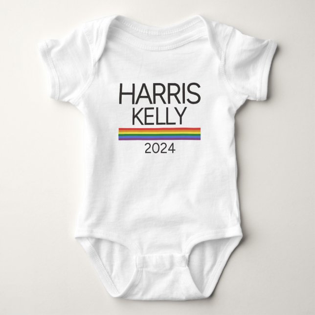 Body Para Bebé Harris Kelly 2024 Bandera del Orgullo Iris LGBTQ (Anverso)