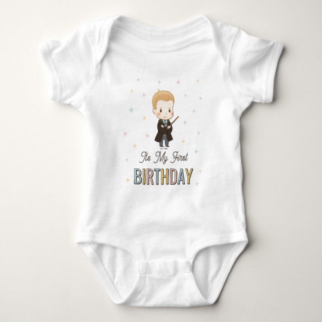 Body Para Bebé Harry Potter Chibi Draco Malfoy Wizard Birthday (Anverso)