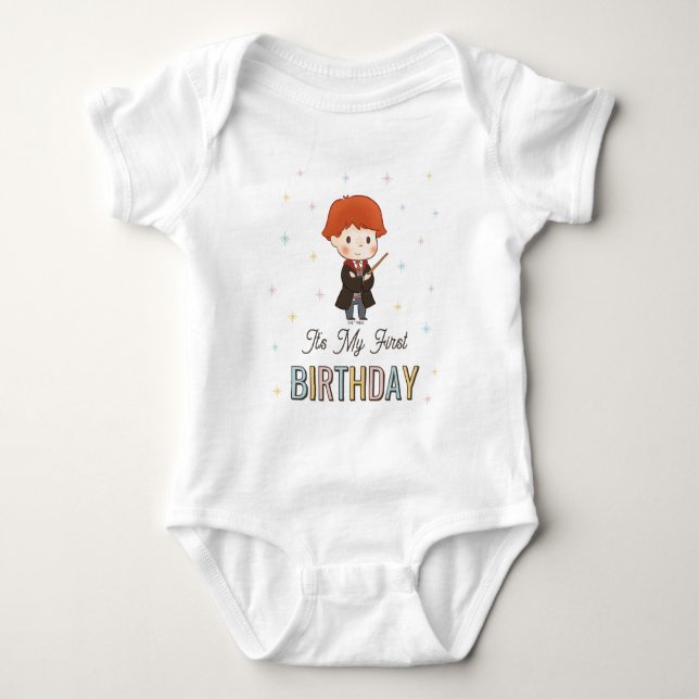 Body Para Bebé Harry Potter Chibi Ron Weasley Wizard Birthday (Anverso)