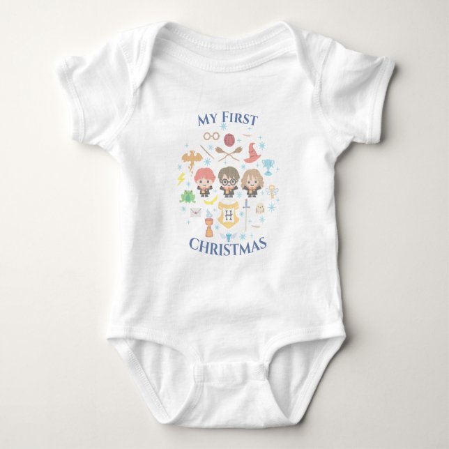 Body Para Bebé Harry Potter de dibujos animados primera Navidad p (Anverso)