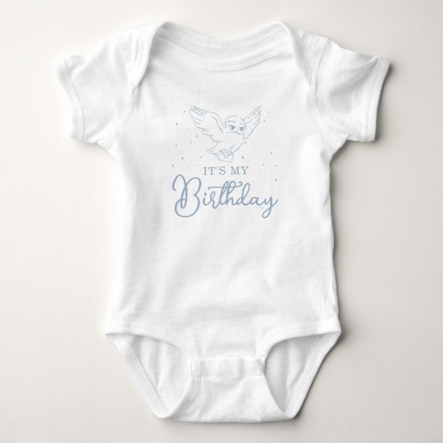 Body Para Bebé Harry Potter Hedwig Blue Magical Birthday (Anverso)