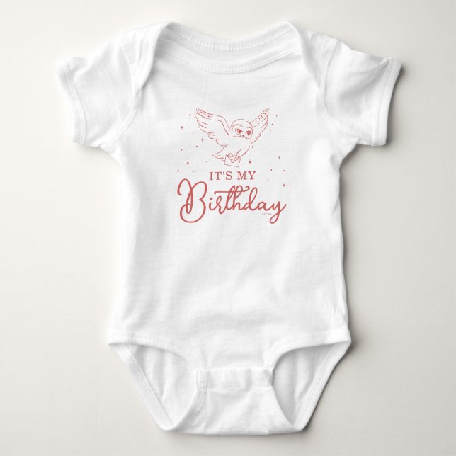 Body Para Bebé Harry Potter Hedwig Cumpleaños Mágico Rosa (Anverso)