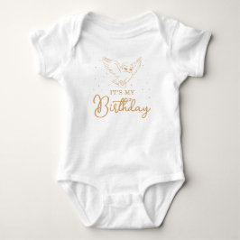 Body Para Bebé Harry Potter Hedwig Gold Magical Birthday