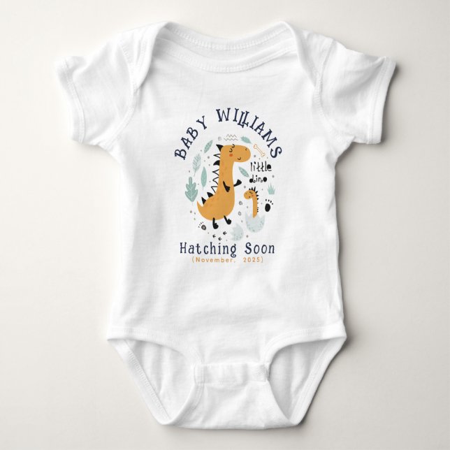 Body Para Bebé Hatching pronto - Anuncio de embarazo personalizad (Anverso)