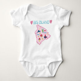 Body Para Bebé Hawaii Big Island Map Cute Pastel Illustration  To