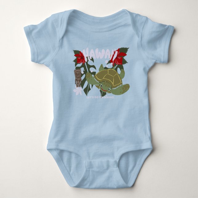 Body Para Bebé Hawaii Cute Tropical Sea Turtle Baby Suit  (Anverso)
