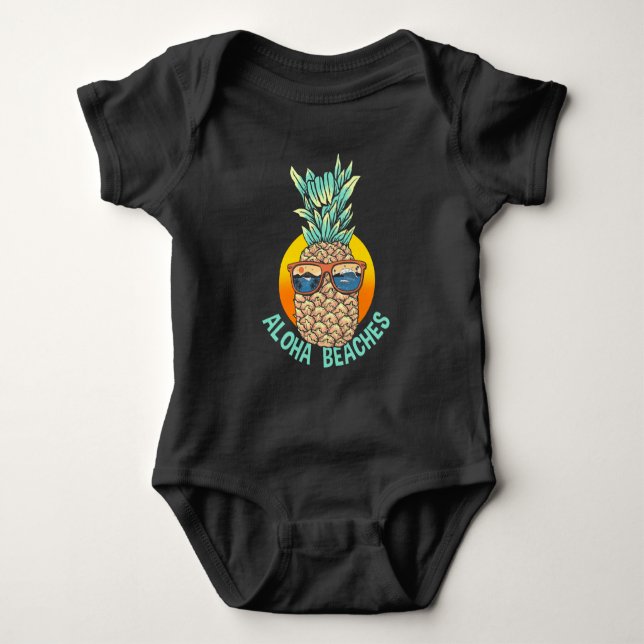 Body Para Bebé Hawaii Pineapple Sunset Beach (Anverso)