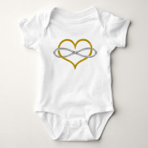 Body Para Bebé Heart Infinity Gold Silver