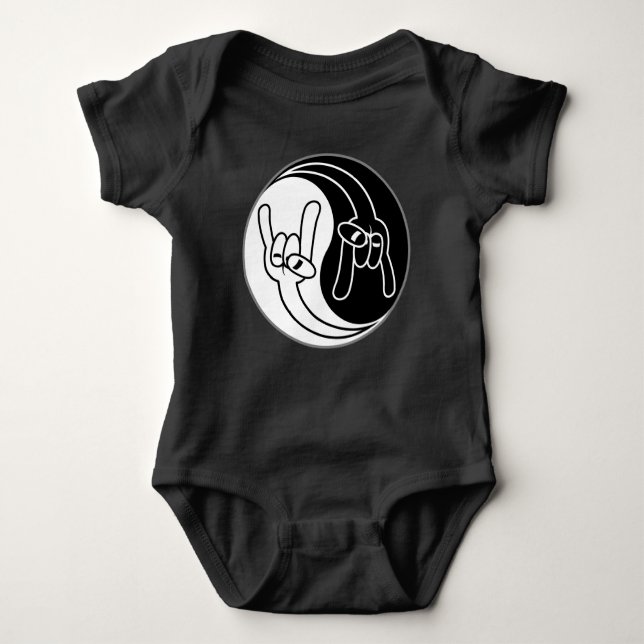 Body Para Bebé Heavy Metal Devil Horns Yin Yang (Anverso)
