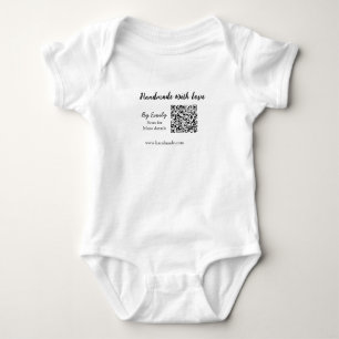 Body Para Bebé Hecho a mano con amor código Q R sitio web de pequ