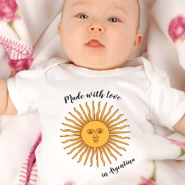 Body Para Bebé Hecho con amor en Argentina / bandera, Sol de Mayo