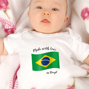 Body Para Bebé Hecho con amor en Brasil / Bandera brasileña