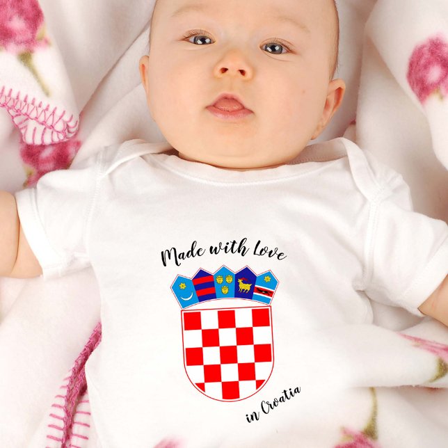 Body Para Bebé Hecho con amor en Croacia / Bandera croata (Subido por el creador)