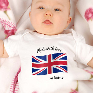 Body Para Bebé Hecho con amor en el Reino Unido / Bandera británi