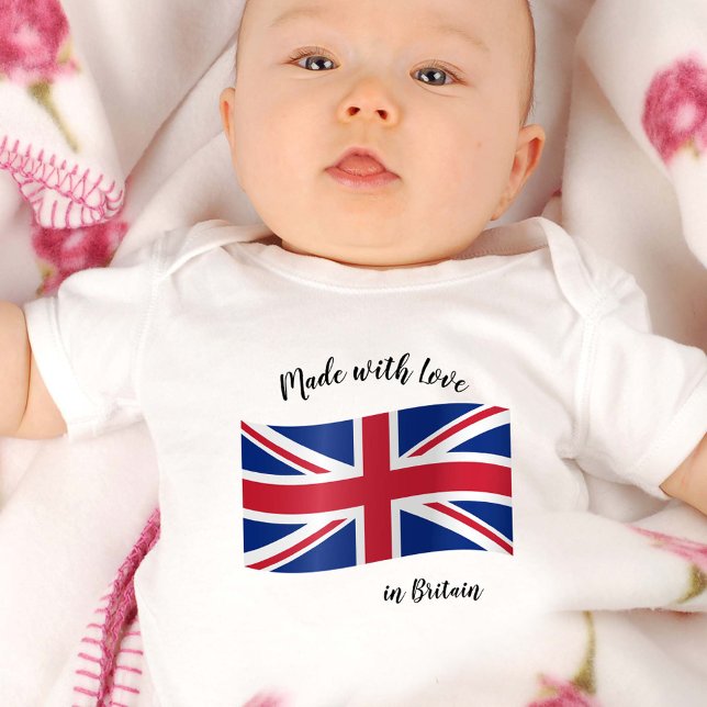 Body Para Bebé Hecho con amor en el Reino Unido / Bandera británi (Subido por el creador)