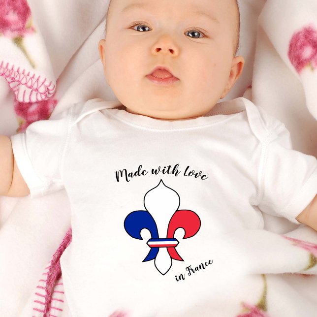 Body Para Bebé Hecho con amor en Francia / Lilly francesa, bander (Subido por el creador)