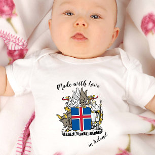 Body Para Bebé Hecho con amor en Islandia / Bandera islandesa
