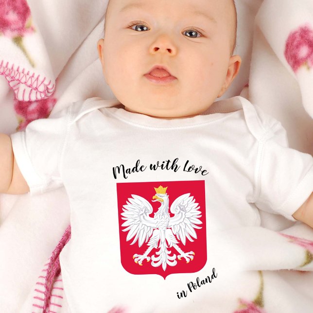 Body Para Bebé Hecho con amor en Polonia / Bandera polaca (Subido por el creador)