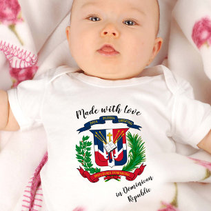 Body Para Bebé Hecho con amor en República Dominicana / bandera