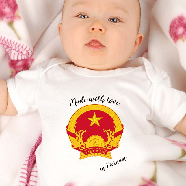 Body Para Bebé Hecho con amor en Vietnam / Bandera vietnamita (Subido por el creador)