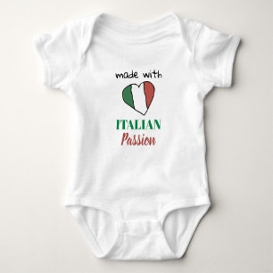Body Para Bebé *~* HECHO CON LA PASIÓN ITALIANA Bandera del Coraz