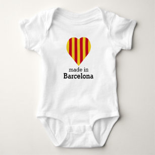Body Para Bebé Hecho en Barcelona, bandera Cataluña del corazón