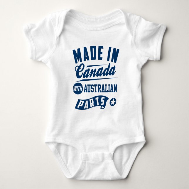 Body Para Bebé Hecho en Canadá con las piezas australianas (Anverso)