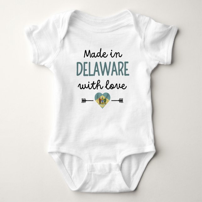 Body Para Bebé Hecho en Delaware con amor (Anverso)