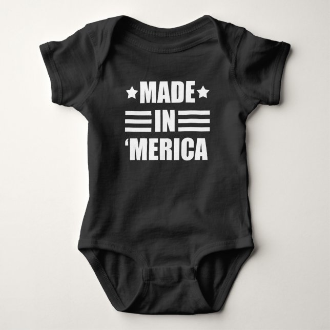 Body Para Bebé Hecho en el 'bebé divertido de Merica (Anverso)
