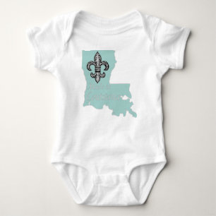 Body Para Bebé Hecho en Luisiana Fleur de Lys Baby Creeper Romper