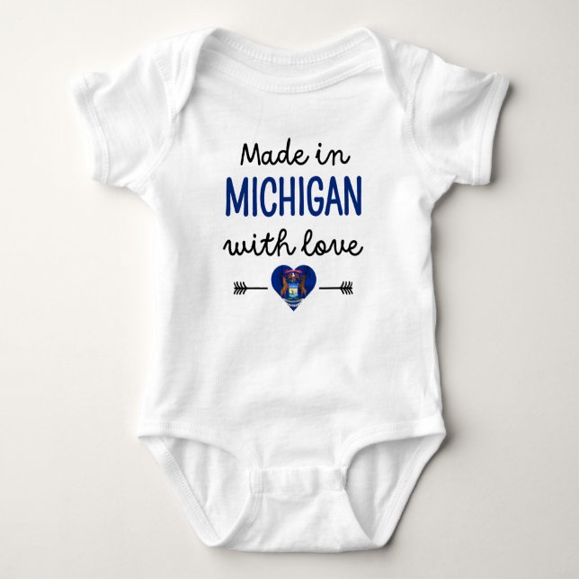 Body Para Bebé Hecho en Michigan con amor (Anverso)