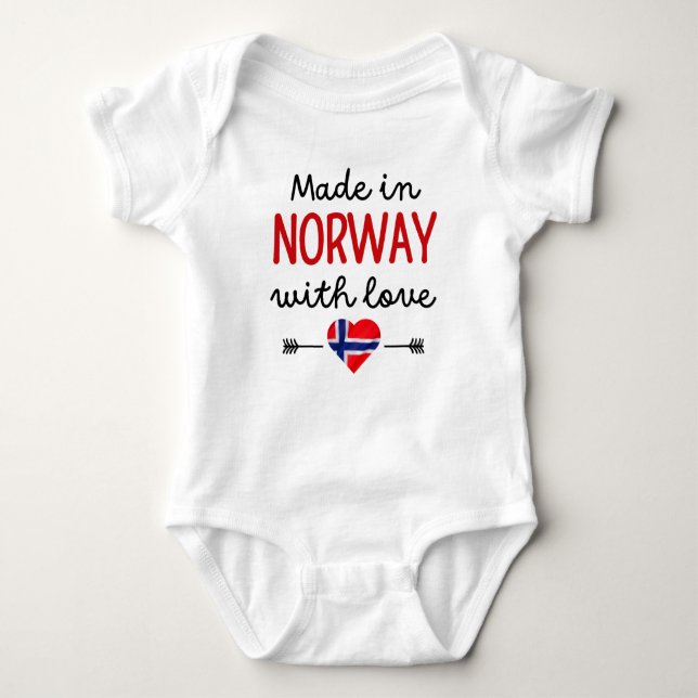 Body Para Bebé Hecho en Noruega con amor (Anverso)