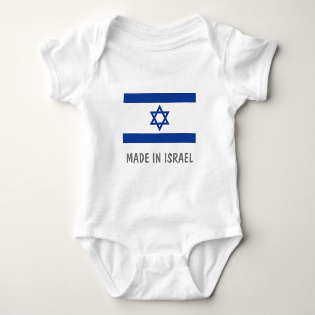 Body Para Bebé Hecho en ropa divertida del bebé de Israel (Anverso)